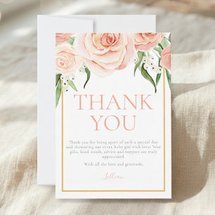 Sweet Girl Pink Floral Baby Shower Thank You Card