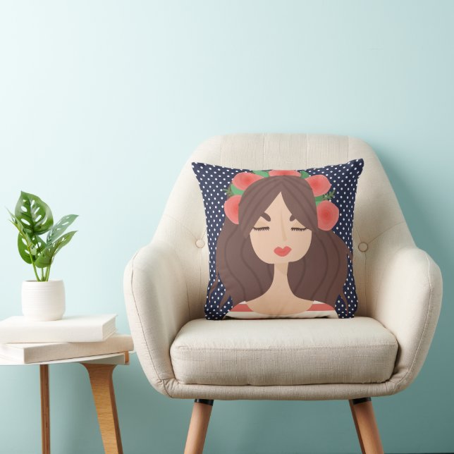 Sweet Girl & Polka Dots Cushion (Chair)
