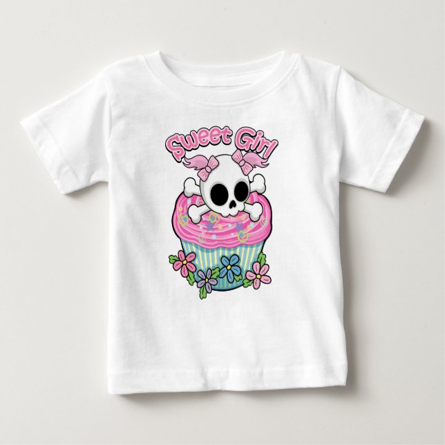 Sweet Girl Skull Baby T-Shirt (Front)