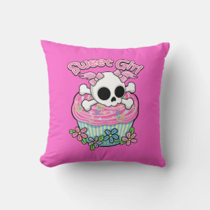 Sweet Girl Skull Cushion