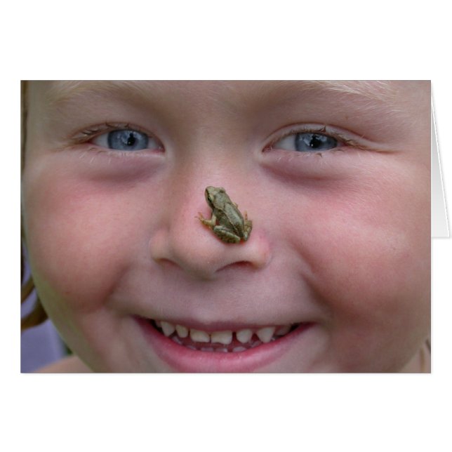 Sweet Girl With Frog On Nose (Front Horizontal)