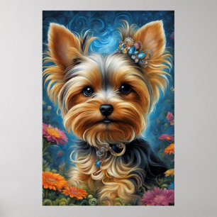 Sweet Girl Yorkie Poster
