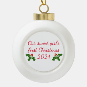 Sweet girl's Christmas Snowflake Framed Ornament