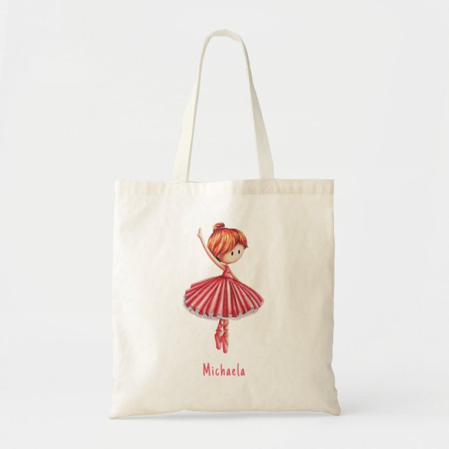 Sweet Girly Ballerina Dancing  Tote Bag (Front)