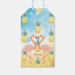 Sweet Girly Flamingo and Pineapple Gift Tags