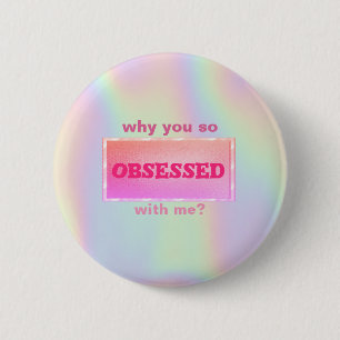 Sweet Girly Holographic 6 Cm Round Badge
