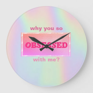 Sweet Girly Holographic Large Clock