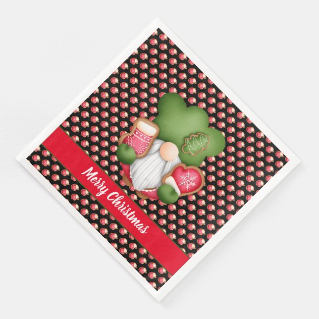 Sweet Gnome Customise Colour and Text Napkin (Corner)