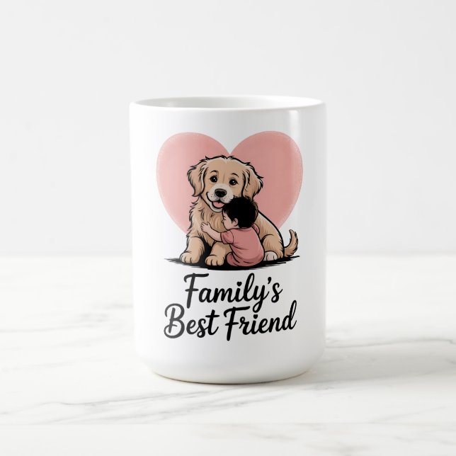 Sweet Golden Retriever Dog "Family's Best Friend" Coffee Mug (Center)