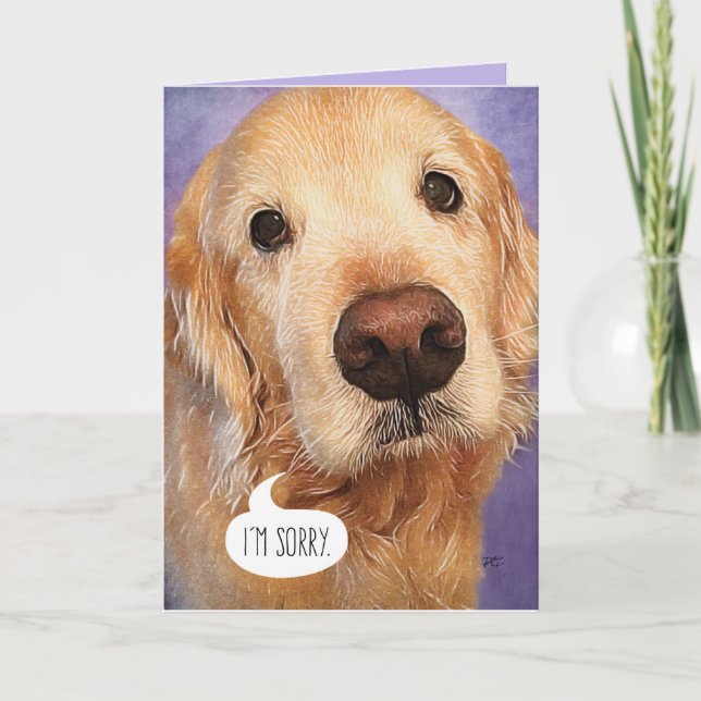Sweet Golden Retriever I'm Sorry Card (Front)