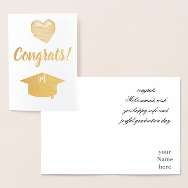  sweet graduation messages foil card (Display)