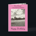 Sweet Granddaughter Follow Your Dreams Birthday Card<br><div class="desc">Celebrate your granddaughter's birthday with an encouraging card status a "Follow Your Dreams" message,  The unique image of a girl flying a kite will be sure to bring a smile. The bold,  black and white design a message of a joy,  happiness and love.</div>