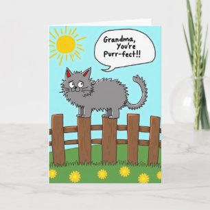Sweet Grandmas Day Feline Card