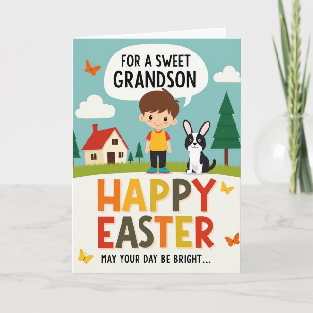 Sweet Grandson Easter Card (Front)