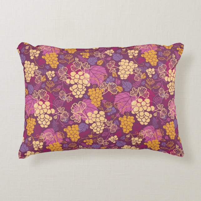 Sweet grape vines pattern background decorative cushion (Front)