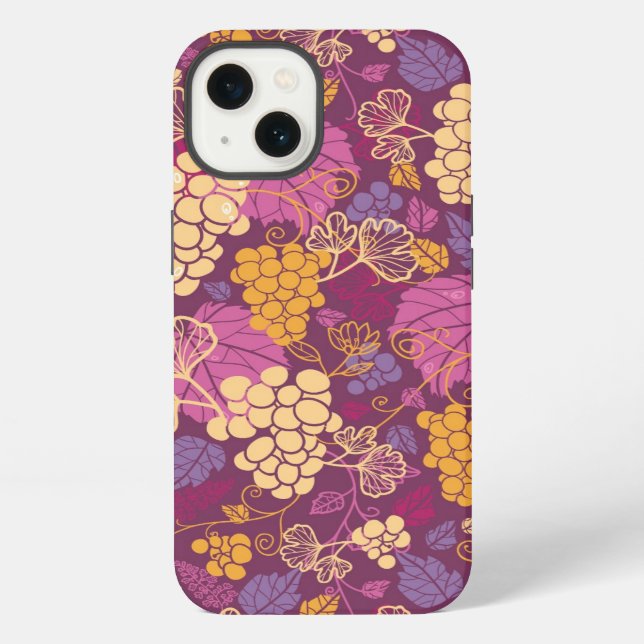 Sweet grape vines pattern background iPhone case (Back)
