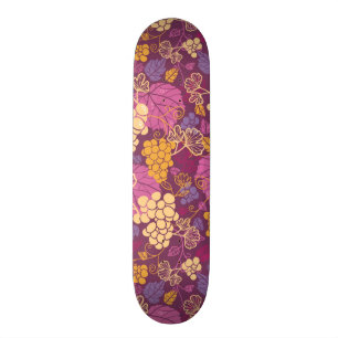Sweet grape vines pattern background skateboard