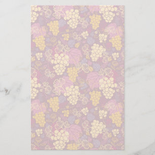 Sweet grape vines pattern background stationery