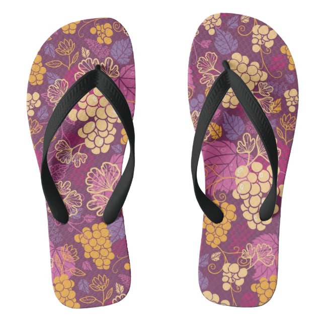Sweet grape vines pattern background thongs (Footbed)