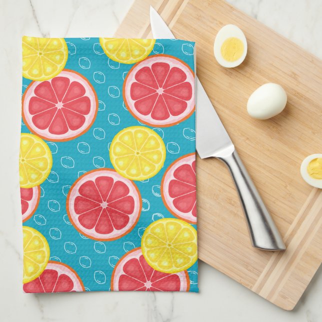 Sweet Grapefruit and Lemon Kitchen Towel (Quarter Fold)
