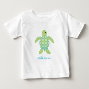 Sweet Green and Blue Baby Turtle Baby T-Shirt