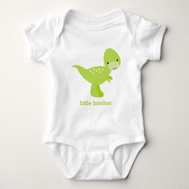 Sweet Green Baby Dinosaur Baby Bodysuit (Front)