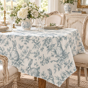 Sweet Green Bunny Rabbits French Toile Tablecloth