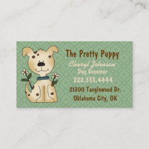 Sweet Green Dog Groomer Business Card