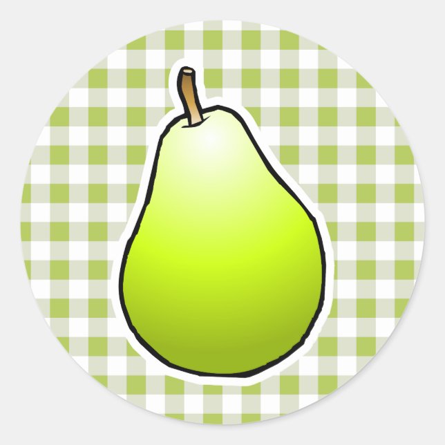 Sweet Green Pear Classic Round Sticker (Front)
