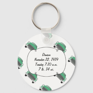 Sweet Green Retro Car Baby Boy Gifts Key Ring