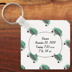 Sweet Green Retro Car Baby Boy Gifts Key Ring