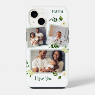 Sweet Greenery Mama Custom Photo Gift iPhone 14 Case