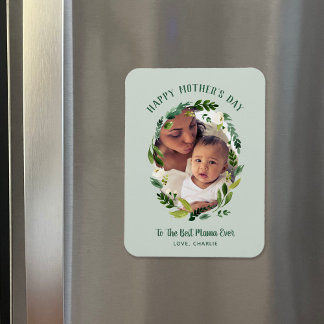 Sweet Greenery Mother's Day Photo Gift for Mom Magnet