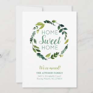 Sweet Greenery New Address Moving Announcement