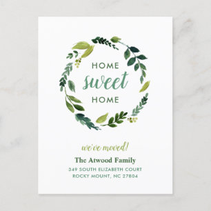 Sweet Greenery New Address Moving Announcement