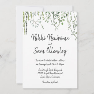 Sweet Greenery Vines Invitation