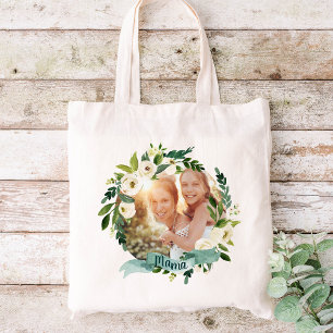 Sweet Greenery Wreath Mama Photo Tote Bag