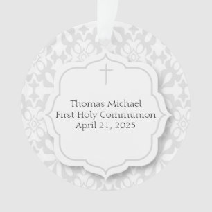 Sweet Grey Damask, Religious Ornament