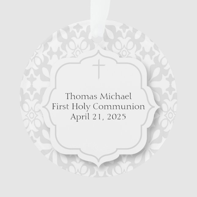 Sweet Grey Damask, Religious Ornament (Front)