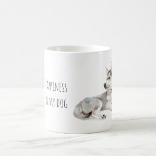 Sweet Grey Puppy Dog Coffee Mug