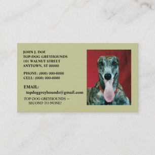 SWEET GREYHOUND ADOPTION DOG PET BUSINESS CARDS