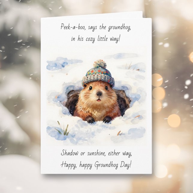 Sweet Groundhog Day | Peek-a-boo Poem Card (Creator Uploaded)