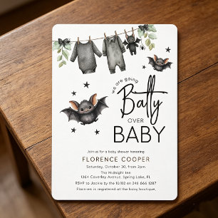 Sweet Halloween Batty Over Baby Baby Shower Invitation