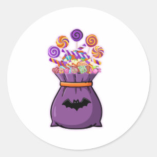 🍬 Sweet Halloween Candy Bag Classic Round Sticker