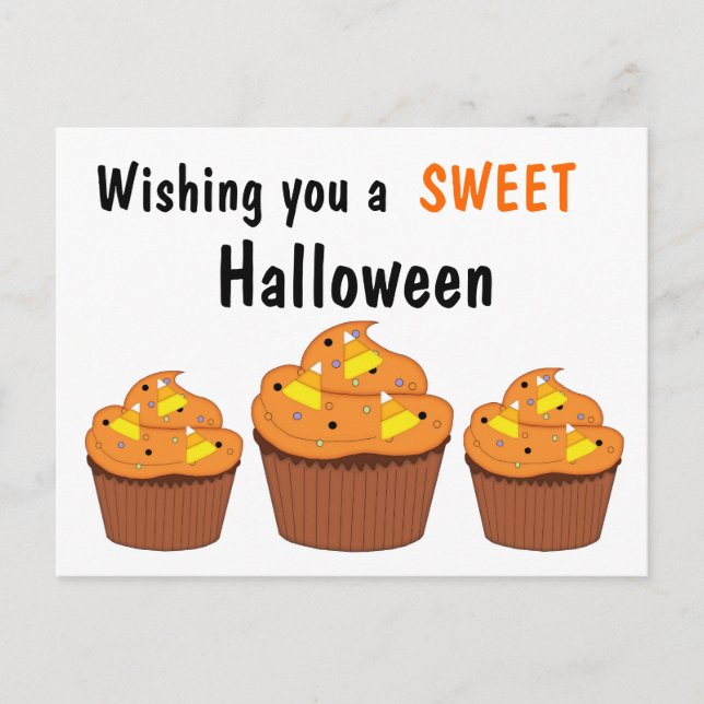 Sweet Halloween Cupcakes Postcard (Front)