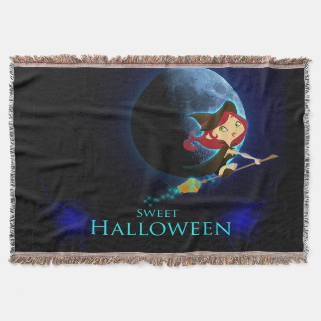Sweet Halloween Throw Blanket (Front)