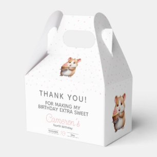 Sweet Hamster, Pink Cupcake Children's Birthday  Favour Box