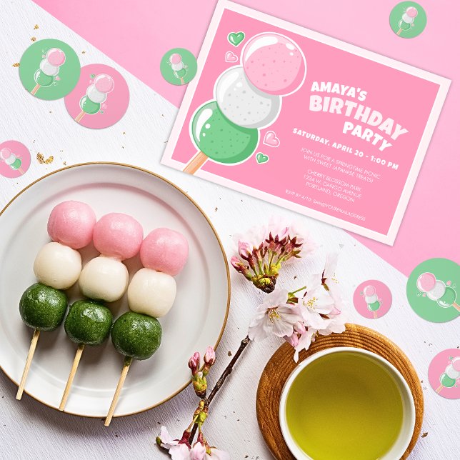 Sweet Hanami Dango Birthday Party  Invitation (Creator Uploaded)