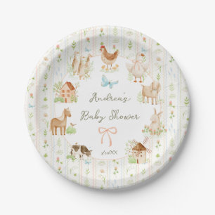 Sweet Handpainted Grandmillenial Farm Baby Shower Paper Plate
