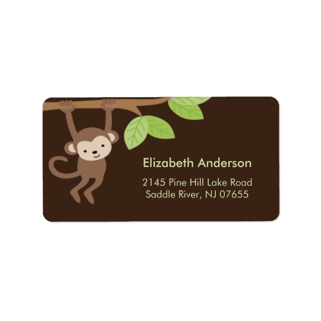 Sweet Hanging Monkey Address Label (Front)